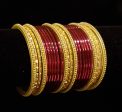 (2.6) Beautiful deep purple and golden brass non-percious metal bangles set For Sale