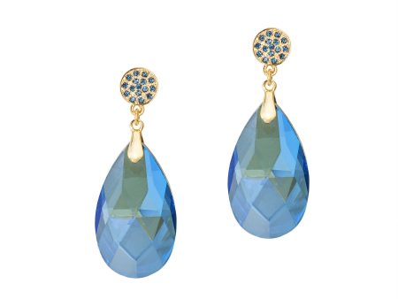 GO GLAM STATEMENT EARRINGS (BLUE) Online