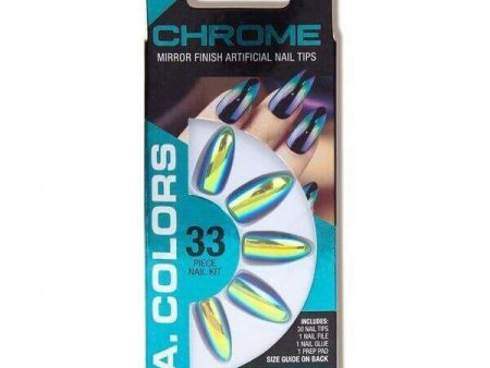 La Colors Chrome Mirror Finish Artificial Nails Tips-Stiletto For Discount