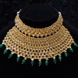 Elegant Indian Traditional Wedding Wear Kundan Pearl Encrusted Choker Necklace Set with Earrings Ethnic Bollywood Party Cheap