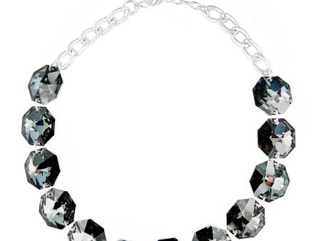 GLITTER GIRL STATEMENT NECKLACE (CHROMIUM GREY) Sale