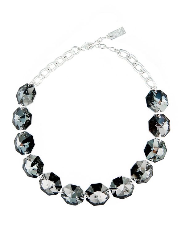 GLITTER GIRL STATEMENT NECKLACE (CHROMIUM GREY) Sale