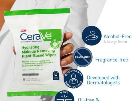 Cerave Hydrating Makeup Removing Plant Based Wipes For Cheap