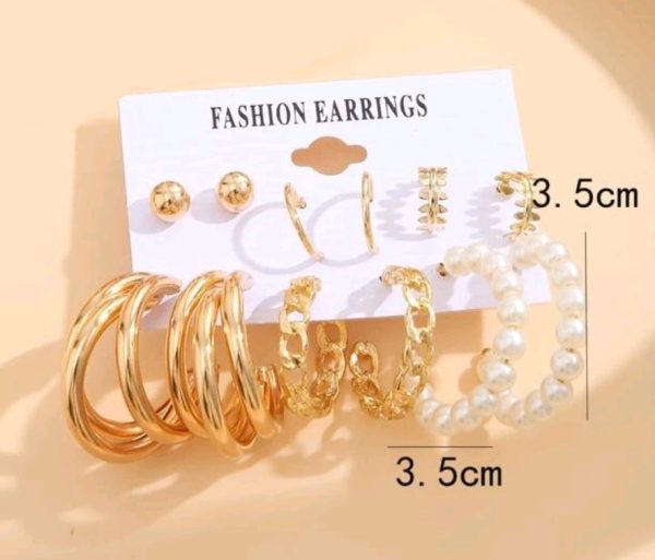 6 Pairs Faux Pearl Earrings. Hot on Sale