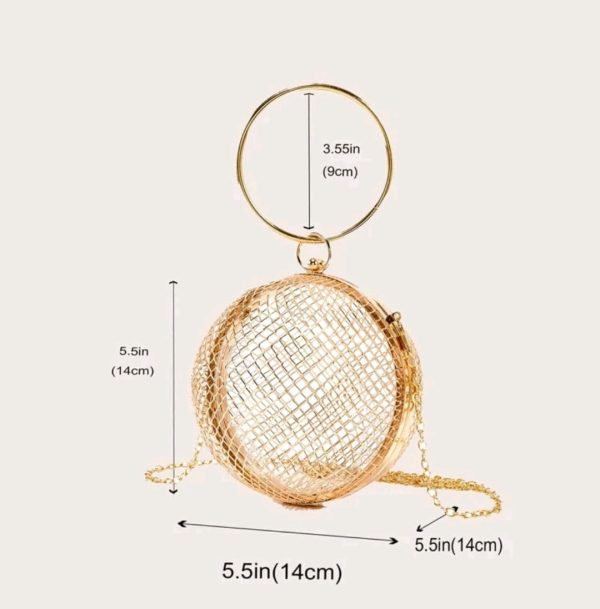 Gold Caged Sphere Clutch. Discount