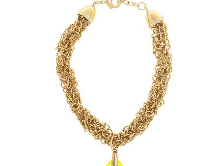 GLAMOUR TWIST STATEMENT NECKLACE (YELLOW) Hot on Sale