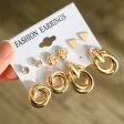 5 Pairs Golden Earrings. For Cheap