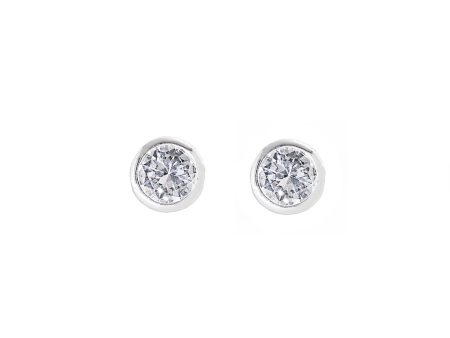 CLASSIC STATEMENT STUD EARRINGS (SILVER CLEAR) For Sale