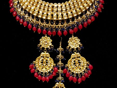 Bridal kundan piece is four layered set with dangling emeralds to match your festive. Hot on Sale