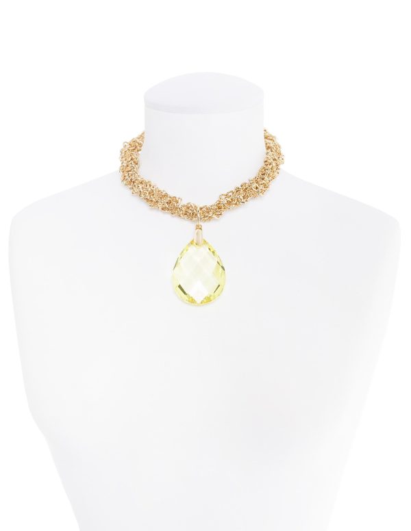 GLAMOUR TWIST STATEMENT NECKLACE (YELLOW) Hot on Sale