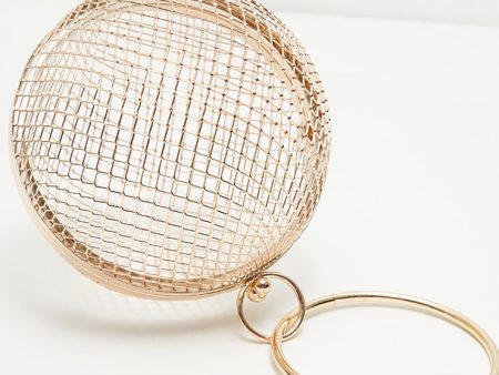 Gold Caged Sphere Clutch. Discount