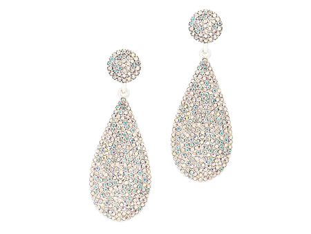 ON HOLIDAY GLAMOUR STATEMENT EARRINGS (SILVER AB) For Cheap