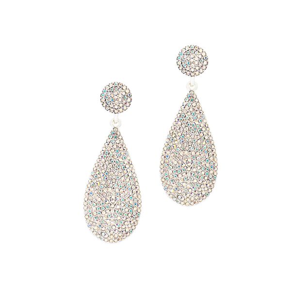 ON HOLIDAY GLAMOUR STATEMENT EARRINGS (SILVER AB) For Cheap