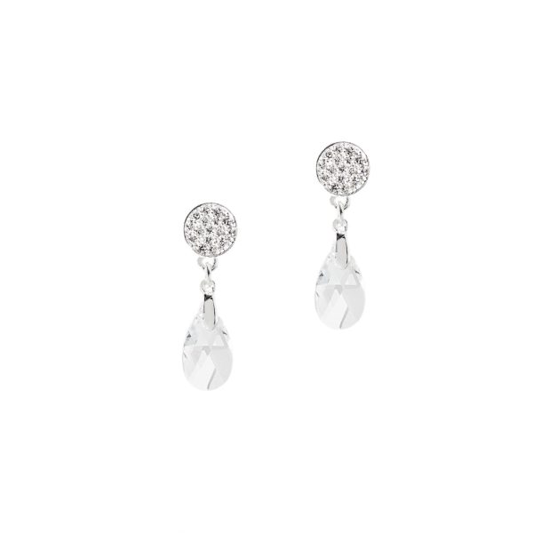 TWINKLING NIGHTS STATEMENT EARRINGS (SILVER CLEAR) Cheap