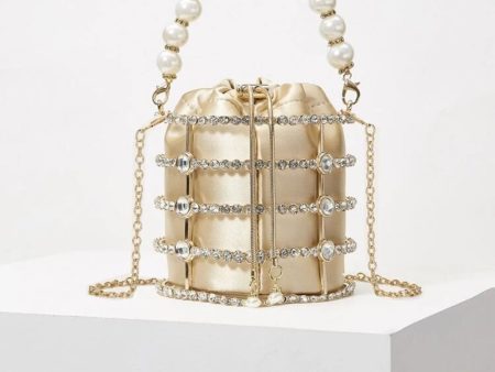 Premium faux pearl beaded clutch bag. Discount