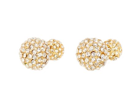 DOUBLE THE SPARKLE STATEMENT EARRINGS (GOLD) Online now