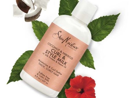 SheaMoisture Coconut & Hibiscus for Thick, Curly Hair & Style Milk Cream 8 oz Discount