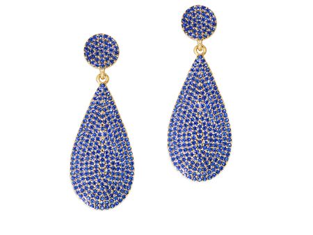 ON HOLIDAY GLAMOUR STATEMENT EARRINGS (GOLD SAPPHIRE) Supply