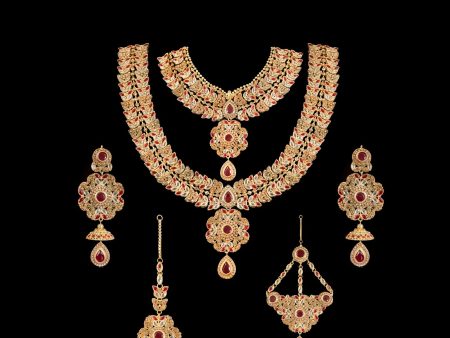 Bridal Kundan White and Maroon Color stones jewellery sets Cheap