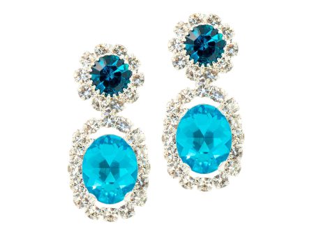 DEMURE GLAM STATEMENT EARRINGS (BLUE) Fashion