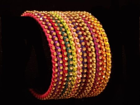 ( 2.6 )Multi silk thread stone bangles. For Discount