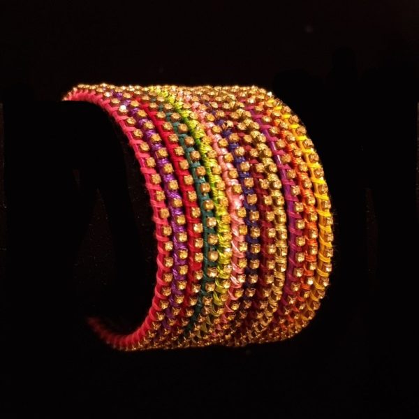 ( 2.6 )Multi silk thread stone bangles. For Discount