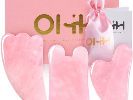 Gua Sha Facial Tools Set, OHH Rose Quartz Gua Sha Scraping Massage Tool for SPA Acupuncture Therapy Trigger Point Treatment, Face Massager for Facial Skincare, Pack of 3

k of 3 For Discount