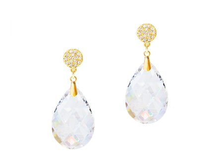 CRYSTAL DROP STATEMENT EARRINGS (CLEAR) Online