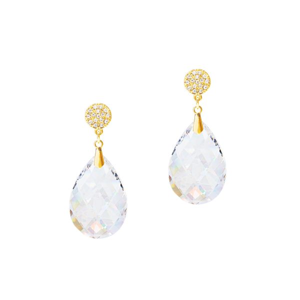 CRYSTAL DROP STATEMENT EARRINGS (CLEAR) Online