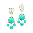 TURQUOISE GLAMOUR STATEMENT EARRINGS For Discount