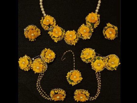 Yellow Floral Henna Jewellery Set. Online now