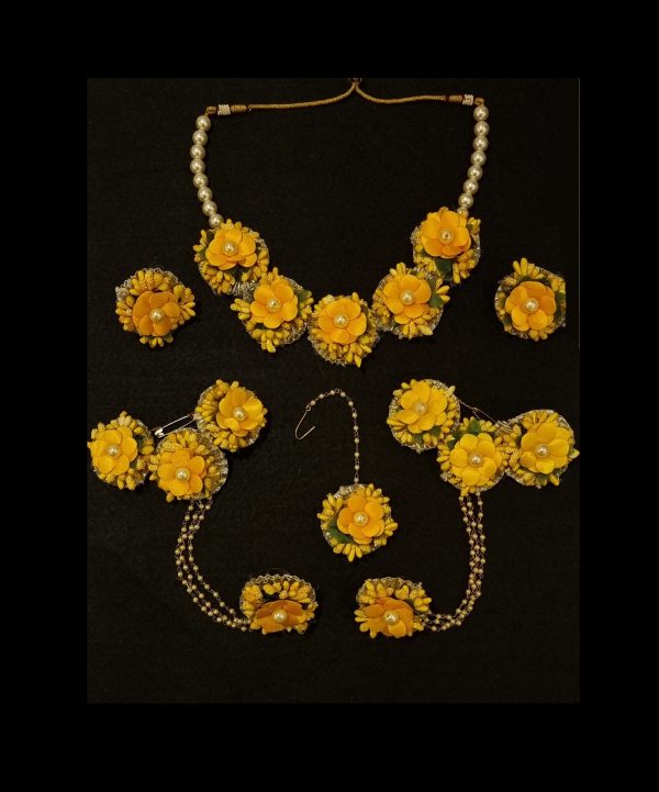 Yellow Floral Henna Jewellery Set. Online now