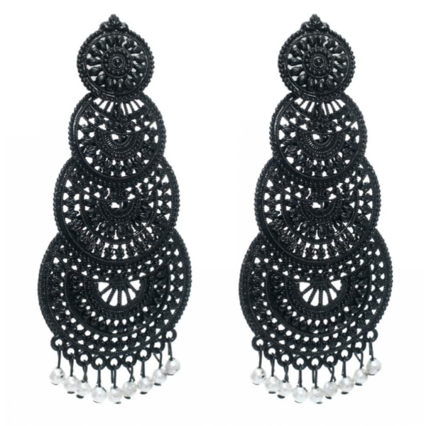 Oxidized black metal afgani jhumka Online Sale