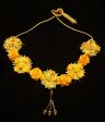 Yellow Gota Flower Jewellery set. For Discount