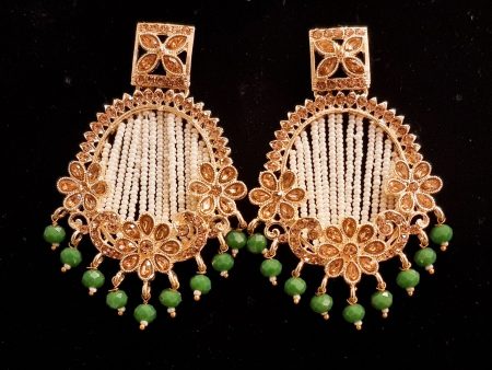 Flat Diamond and Pearls Chandbalis Cheap