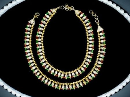 Antique Multi Color Gold Plated Anklet Online Sale