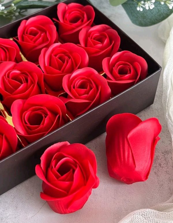 Rose Petals Soap Flowers in Box Handmade Artificial Scented Bath Soap Flora Bouquet for Wedding Birthday Party Home Decoration Valentine s Day Red on Sale