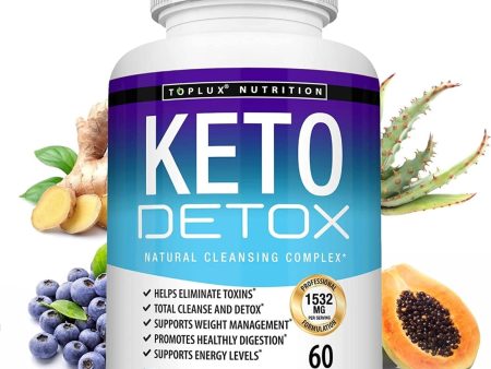 Keto Detox Pills Advanced Cleansing Extract – 1532 Mg Natural Acai Colon Cleanser Formula Using Ketosis & Ketogenic Diet, Flush Toxins & Excess Waste, for Men Women, 60 Capsules, Toplux Supplement For Discount