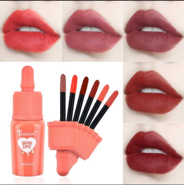 TEAYASON Liquid Lip Gloss Matte Lip Dyeing Moisturizing Makeup 6 Colors Online Hot Sale