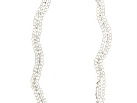 CLASSIC LAYERED STATEMENT NECKLACE (SILVER CLEAR) Online Sale