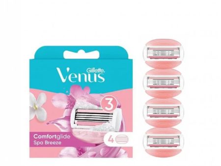 Gillette Venus Comfortglide Spa Breeze Razor Blades - 4 Refills Online Sale