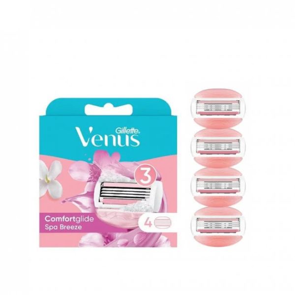 Gillette Venus Comfortglide Spa Breeze Razor Blades - 4 Refills Online Sale