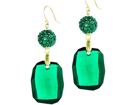 EMERALD ROYALE STATEMENT EARRINGS on Sale