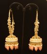 Antique gold tone Pearl Cluster Heavy Hoop Jhumkka Sale