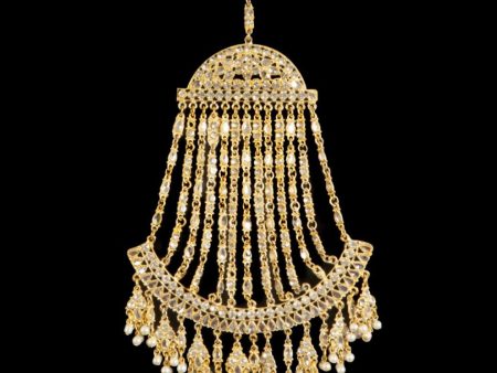 Bridal Golden Kundan Passa Jhumar. Hot on Sale