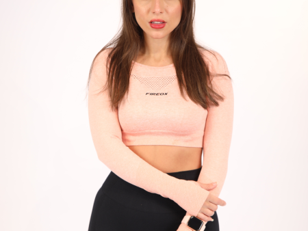 Fireox Crop top long Sleeve, Pink For Cheap