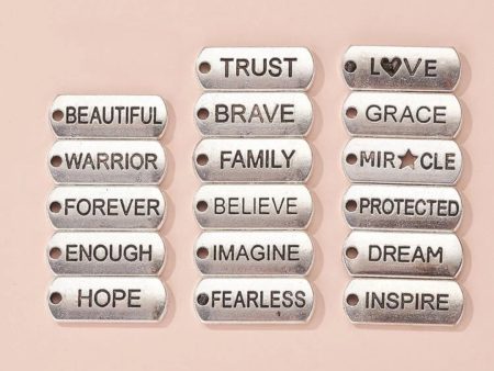 Engraved Motivational Charms Pendants( Gold, Silver ) Online Hot Sale