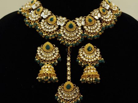 Hand made Kundan Gold Plated Choker Necklace Set Online