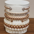 ( 7 pcs ) bracelets gift set in rose gold metallic. Fashion