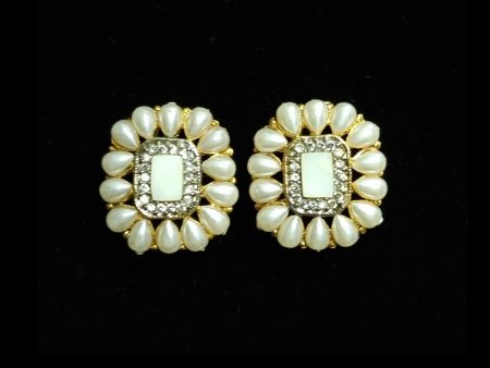 Pearl Polki Stones Studs Online Sale